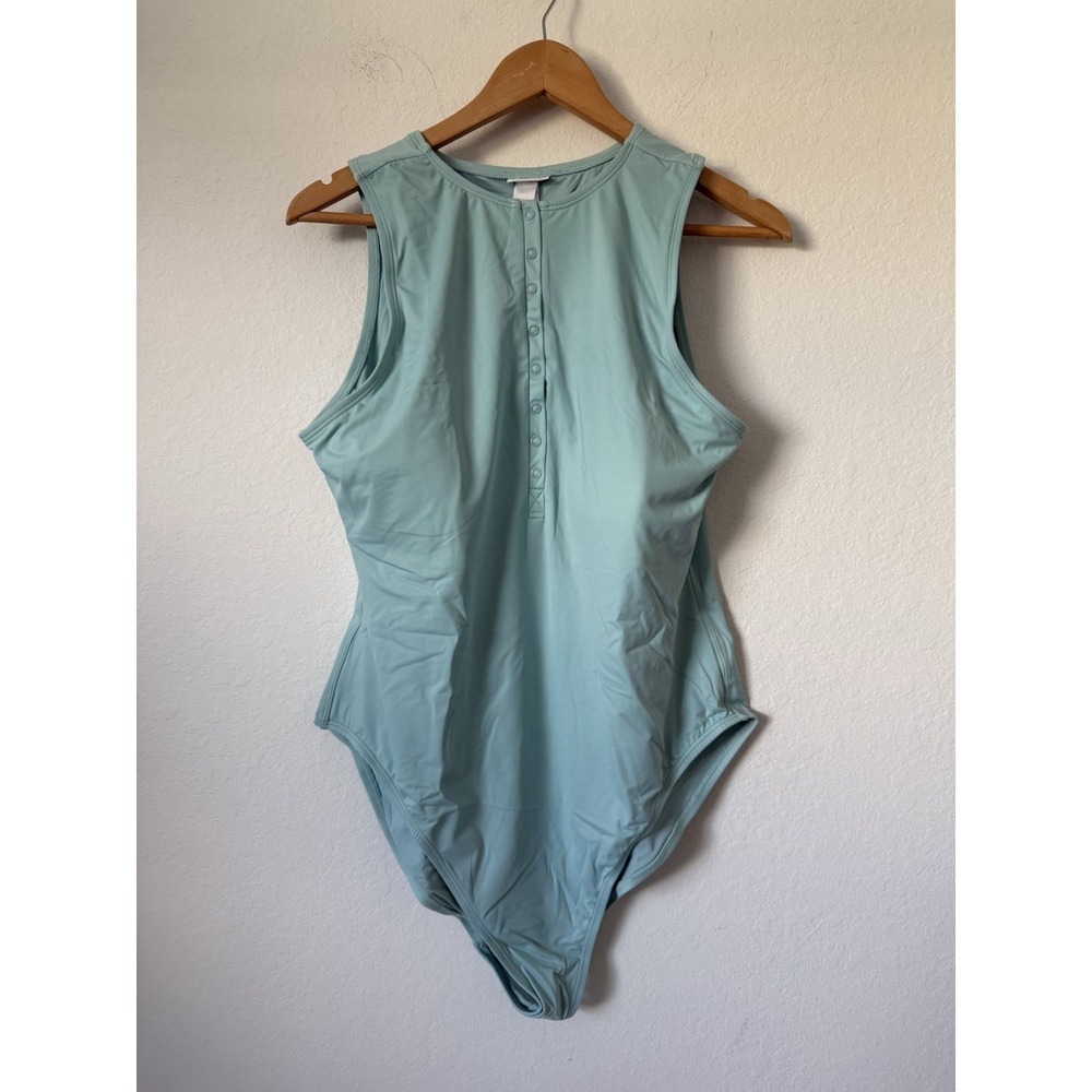 Andie Swim The Malibu One Piece Swimsuit Caribbean Blue (aqua) Womens Large NWT